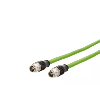METZ CONNECT M12 auf RJ45 Patchkabel, Cat.5e, 2m, D-codiert, PUR, Grün