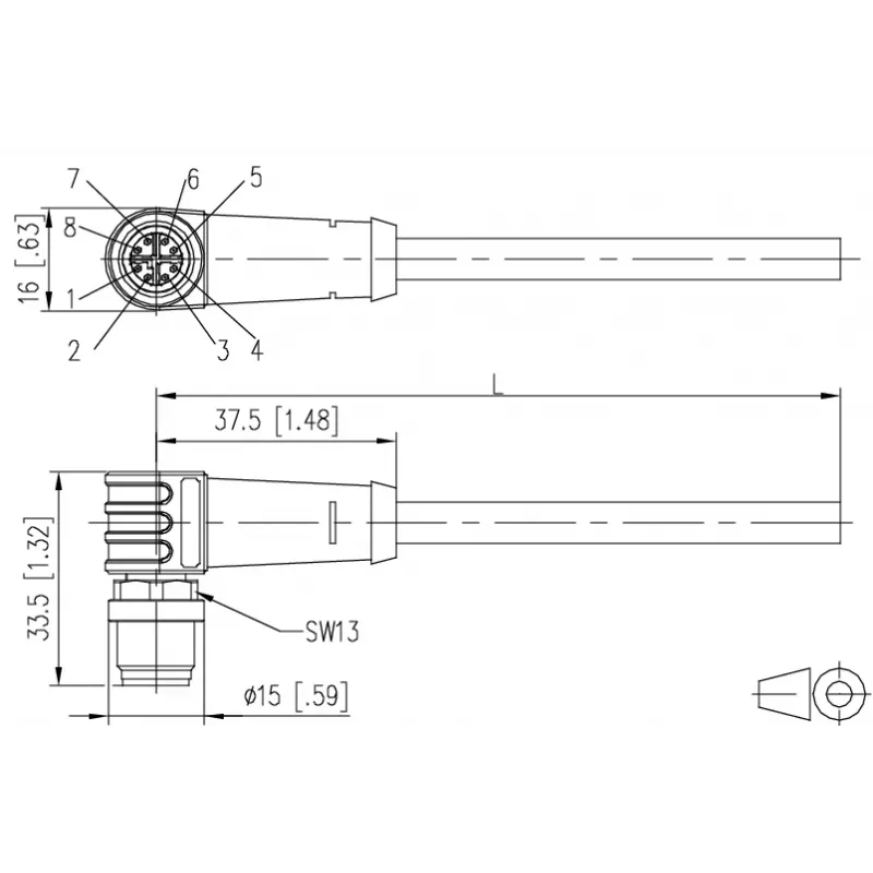 METZ CONNECT 142M2X90100 - 10 m - Cat6a - M12 Industrial Ethernet Patchkabel