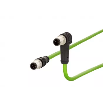 METZ CONNECT M12 Industrial Ethernet Patchkabel, D-codiert, 4-polig, 5,0 m, geschirmt, grün