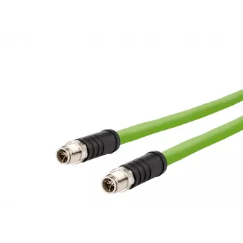 METZ CONNECT Industrial Ethernet Kabel M12 auf M12 8-polig X-codiert CAT 6a S/FTP 10m Grün Torsionsbeständig Halogenfrei