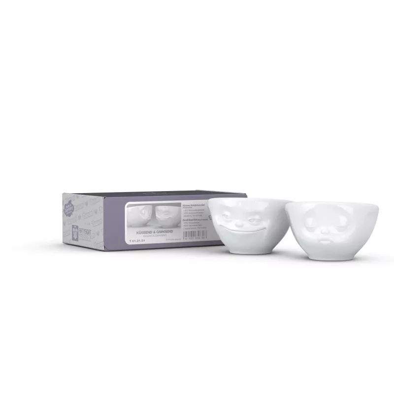 FIFTYEIGHT PRODUCTS Small Bowl Set 100ml Grinning & Kissing White