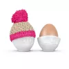 FIFTYEIGHT PRODUCTS Eierbecher Mützchen, Elfenbein/Magenta