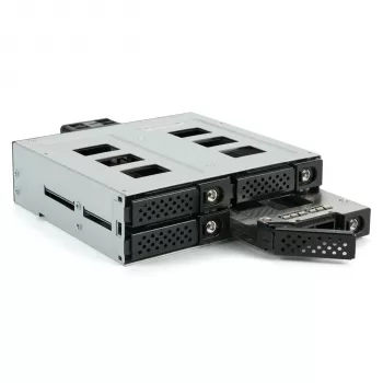 FANTEC MR-SA1242-12G SAS 12G & SATA 6G 1x5,25 Zoll für 4x2,5 Zoll SSD/HDD Schwarz (2521)