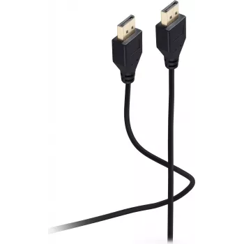 SHIVERPEAKS Flexline DisplayPort-Kabel 1.2, Stecker auf Stecker, UHD 4K, Extra Slim, Schwarz, 2,0 m (FL31-49035)