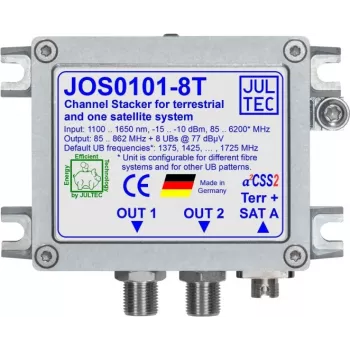 JULTEC JOS0101-8T Unicable II JESS Konverter 1x Glasfaser FC/PC 8x Receiver