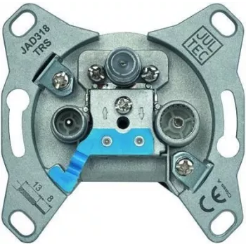 JULTEC JAD318TRS Antennen-Durchgangsdose, 3-Loch, 18 dB, diodenentkoppelt, SAT/TV/Radio, Unterputz