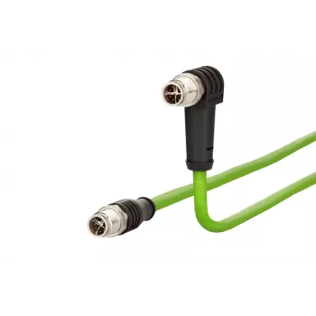 METZ CONNECT M12 X-codiertes Patchkabel 1m Cat.6A S/FTP PUR Grün 142M2X1A010