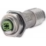 METZ CONNECT MMF881A115-0001 M12 Buchse, D-codiert, IP67, feldkonfektionierbar, mit Flansch, 4-polig