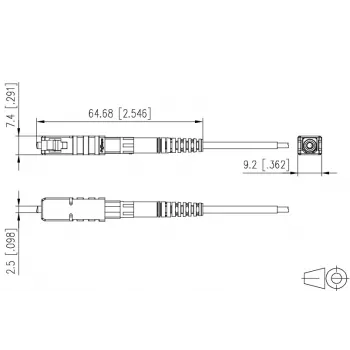METZ CONNECT 1509QKEA002C-E SC/PC OS2 Singlemode-Pigtail 2m Grün 20 Stück