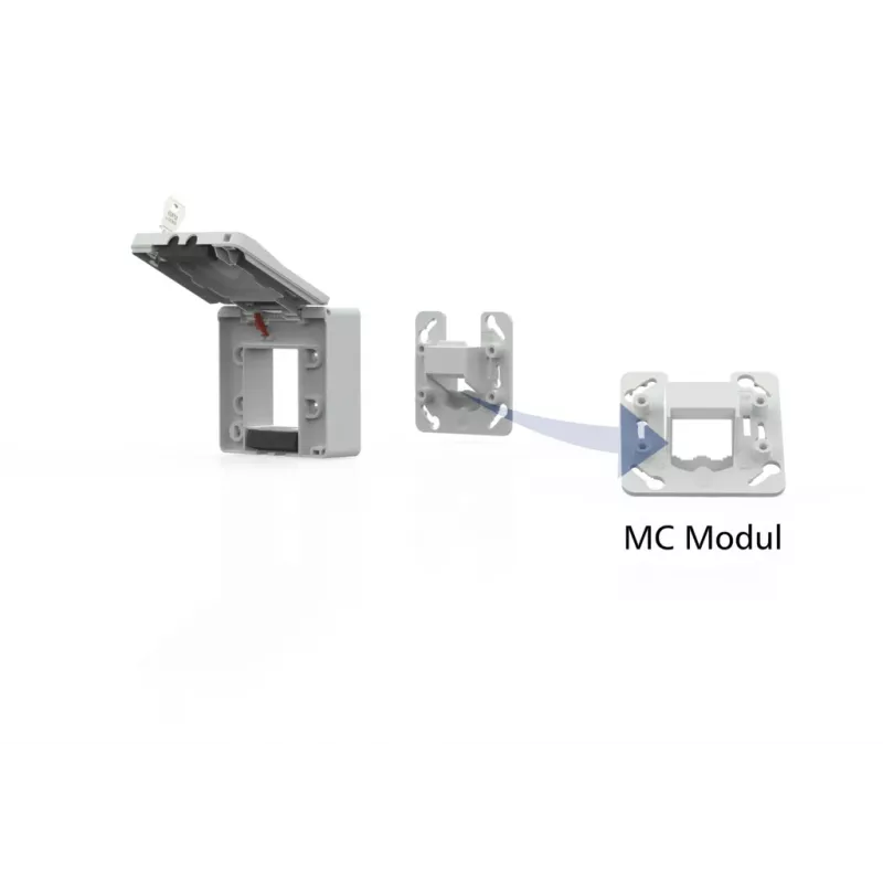METZ CONNECT Unterputzgehäuse IP44 2 Port für MC Modul Grau - Zubehör Netzwerk