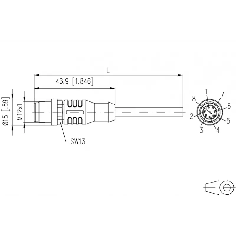 METZ CONNECT Netzwerkkabel - 8-polig M12 (S)