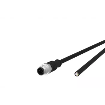 METZ CONNECT 142MEA10050 M12 Buchse auf offenes Ende Sensor-/Aktuator-Kabel, 5 m, Schwarz, PUR, A-codiert, 4-polig