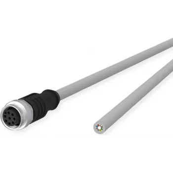 METZ CONNECT Industrielles Ethernet-Kabel - M12 Stecker auf offenes Ende - 1m - ungeschirmt - A-codiert - grau (142MKA20010)