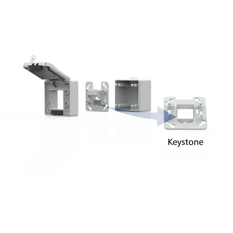METZ CONNECT IP44 Aufputzgehäuse grau für Keystone-Modul 1309470003KI