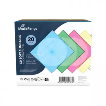 MEDIARANGE Retail Pack CD Soft Slim Case Color (5x4) - 20 gemischte Slim Cases