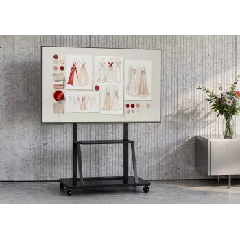 Celexon Economy 55110MP Mobile TV-Ständer für Flachbildschirme, lackierter Stahl, matt schwarz, Bildschirmgröße 139,7-279,4 cm (55-110 inch)
