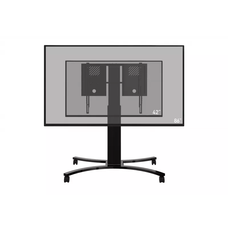 celexon Expert Adjust-4286MB Mobiler Display-Wagen für 42 inch-86 inch Bildschirme, eloxiertes Aluminium, Schwarz (RAL 9005)
