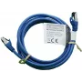 IT-BUDGET Full Copper Premium Patchkabel - Flex AWG 26 - Cat.8.1 - 2000 MHz - halogenfrei - PoE+ - 40 Gbit - Blau - 2 m
