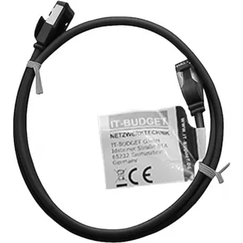 IT-BUDGET Full Copper Premium Patchkabel - Slim AWG 28 - Cat.8.1 - 2000 MHz - halogenfrei - PoE+ - 40 Gbit - Schwarz - 1,5 m