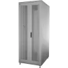 IT-BUDGET 19-Zoll Netzwerkschrank SRK - 38HE - 800x1000 mm - perforierte Doppeltüren vorne und hinten - Kabelkanäle - Flatpack - lichtgrau (RAL 7035)