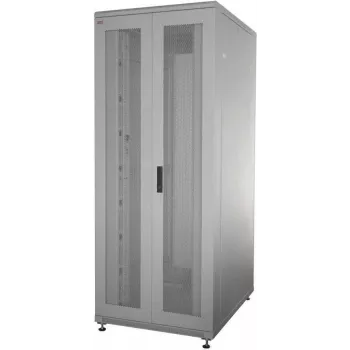 IT-BUDGET 19-Zoll Netzwerkschrank SRK - Komplettset - 38HE - Breite x Tiefe 800x800 mm - perforierte Doppeltüren vorne und hinten - 4 aktive Lüfter - PDU - Einlegeböden - Flatpack - Lichtgrau (90ITB19SRK3888DTG)
