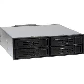 Inter-Tech IPC ST-5244 4-Bay 2,5 inch SATA/SAS Hot-Swap Mobile Rack für 5,25 inch Bay, Schwarz