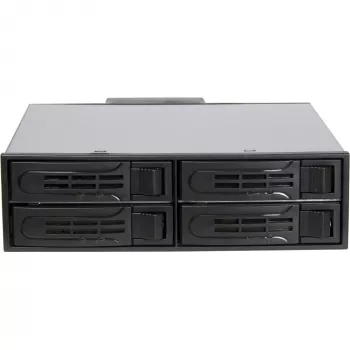 Inter-Tech IPC ST-5244 4-Bay 2,5 inch SATA/SAS Hot-Swap Mobile Rack für 5,25 inch Bay, Schwarz