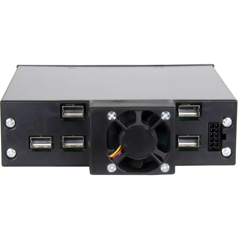 Inter-Tech IPC ST-5244 4-Bay 2,5 inch SATA/SAS Hot-Swap Mobile Rack für 5,25 inch Bay, Schwarz
