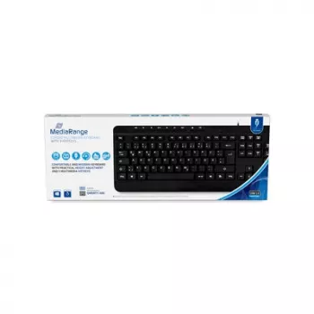 MediaRange Kabelgebundene Multimedia-Tastatur, QWERTY (DE), Schwarz (MROS102-GR)