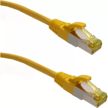 IT-BUDGET Full Copper Premium Patchkabel - Super Flex TPE - Cat.6A - mit Cat.7 Rohkabel - 600 MHz - Halogenfrei - PoE+ - 10GBit - Gelb - 1,5 m