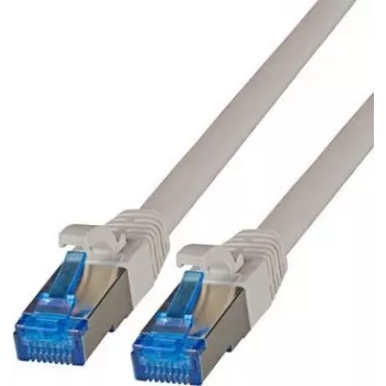 IT-BUDGET Full Copper Premium Patchkabel - Super Flex TPE - Cat.6A - 500MHz - LSZH - PoE+ - AWG 27 - Grau - 0,15 m