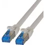 IT-BUDGET Premium Patchkabel - Super Flex TPE - Cat.6A - 500MHz - LSZH - PoE+ - AWG 27 - Grau - 0,25 m