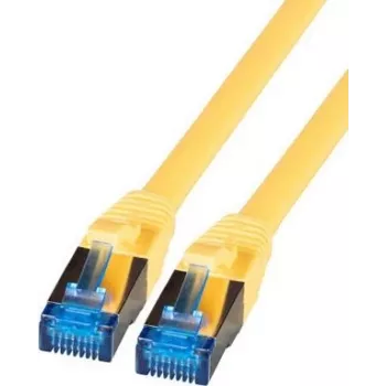 IT-BUDGET Full Copper Premium Patchkabel - Super Flex TPE - Cat.6A - 500MHz - LSZH - PoE+ - AWG 27 - Gelb - 0,25 m
