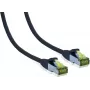 IT-BUDGET Full Copper Premium Patchkabel - Cat.6A mit Cat.7 Rohkabel - 600 MHz - halogenfrei - PoE+ - 10Gbit - Schwarz - 1 m