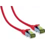 IT-BUDGET Premium Patchkabel Cat.6A mit Cat.7-Rohkabel - 600 MHz - LSZH - PoE+ - 10GBit - Rot - 1 m