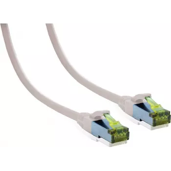 IT-BUDGET Full Copper Premium Patchkabel - Cat.6A mit Cat.7 Rohkabel - 600 MHz - halogenfrei - PoE+ - 10GBit - Weiß - 30 m