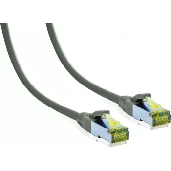 IT-BUDGET Premium Patchkabel Cat.6A mit Cat.7 Rohkabel 600 MHz LSZH PoE+ 10 Gbit Grau 20 m