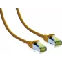 IT-BUDGET Full Copper Premium Patch Cable Cat.6A with Cat.7 Raw Cable 600 MHz Halogen-Free PoE+ 10GBit Yellow 10 m