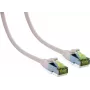 IT-BUDGET Premium Patchkabel Cat.6A mit Cat.7 Rohkabel - 600 MHz - halogenfrei - PoE+ - 10 GBit - Weiß - 7,5 m
