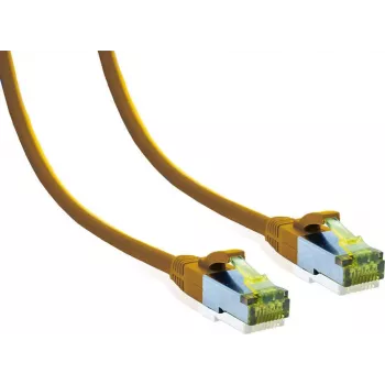 IT-BUDGET Premium Patchkabel Cat.6A mit Cat.7 Rohkabel - 600 MHz - LSZH - PoE+ - 10GBit - Gelb - 3 m