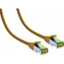 IT-BUDGET Full Copper Premium Patchkabel - Cat.6A mit Cat.7 Rohkabel - 600 MHz - halogenfrei - PoE+ - 10GBit - gelb - 2 m