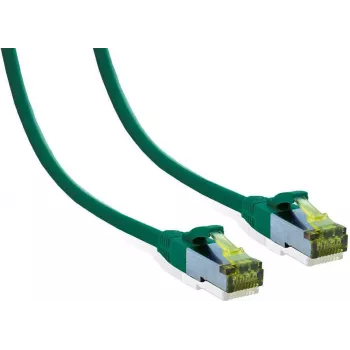 IT-BUDGET Premium Patchkabel Cat.6A mit Cat.7-Rohkabel - 600 MHz - LSZH - PoE+ - 10 Gigabit - Grün - 2 m