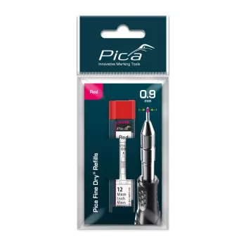 PICA-MARKER Pica Fine-Dry Refills Rot - 10 Minen, 2,8 mm, 125 mm, Blisterpackung