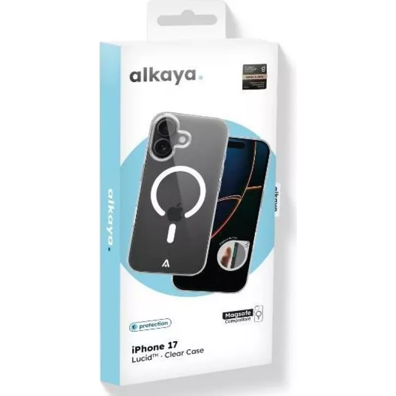 ALKAYA LUCID Handy Schutzhülle kompatibel mit Magsafe iPhone 17, transparent (CS-20109)