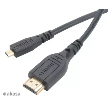 Akasa 1,5m High Speed HDMI with Ethernet Kabel - HDMI Typ A auf Micro HDMI - 4K - Schwarz