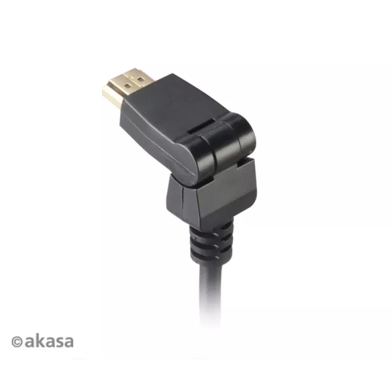 Akasa HDMI 2m Kabel - High Speed mit Ethernet, 4K @ 30Hz, vergoldet, Schwarz