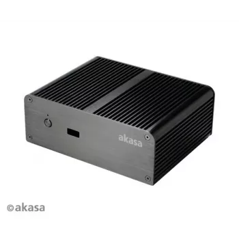 Akasa Newton T Lüfterloses Mini-PC-Gehäuse für Intel NUC (UCFF/Thin Mini-ITX) - Ohne Netzteil - Schwarz