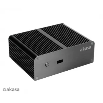 Akasa Newton T Lüfterloses Mini-PC-Gehäuse für Intel NUC (UCFF/Thin Mini-ITX) - Ohne Netzteil - Schwarz