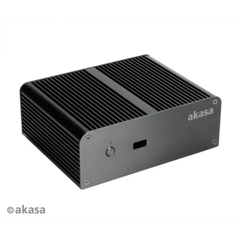 Akasa Newton T Lüfterloses Mini-PC-Gehäuse für Intel NUC (UCFF/Thin Mini-ITX) - Ohne Netzteil - Schwarz