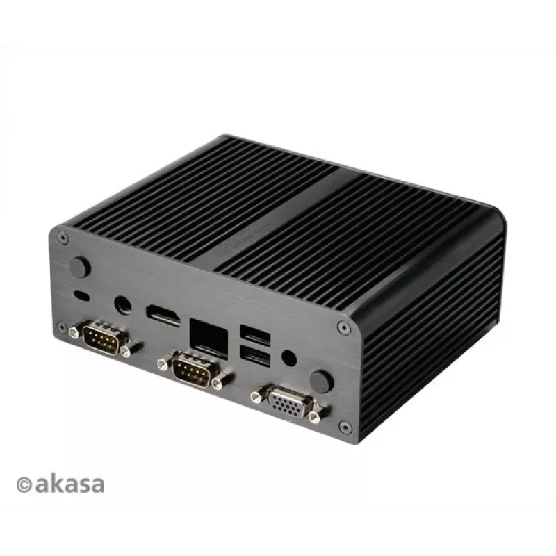 Akasa Newton T Lüfterloses Mini-PC-Gehäuse für Intel NUC (UCFF/Thin Mini-ITX) - Ohne Netzteil - Schwarz